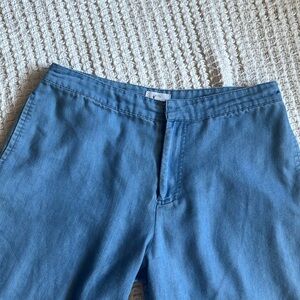 Lucca couture rare blue chambray light denim look wide leg cropped Pants szS